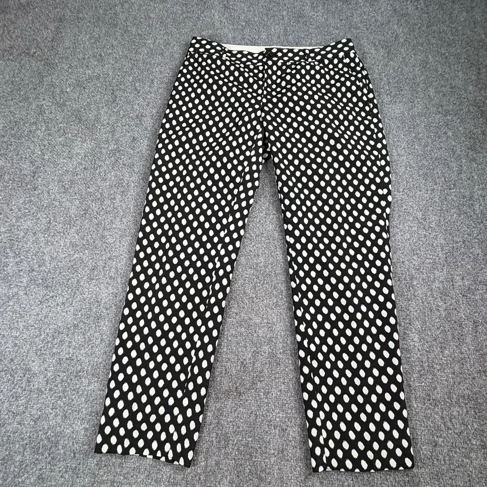 Banana Republic Pants Women 6 Black White Polka‎ Dot Soft Camden Classic Preppy